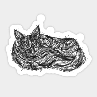 Snuggled Up Border Collie Sticker